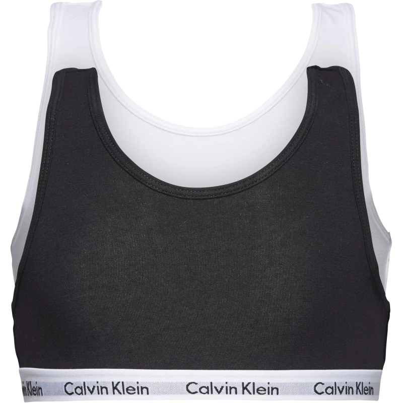 Image of Calvin Klein 2 Pack Bralets - White White 11 - 12 Years