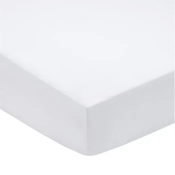 Image of Bedeck of Belfast Bedeck of Belfast 200TC Pima Plain Dye Fitted Sheet - WHITE
