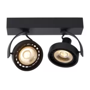 Image of Dorian Modern Twin Ceiling Spotlight - LED Dim to warm - GU10 - 2x12W 2200K/3000K - Black