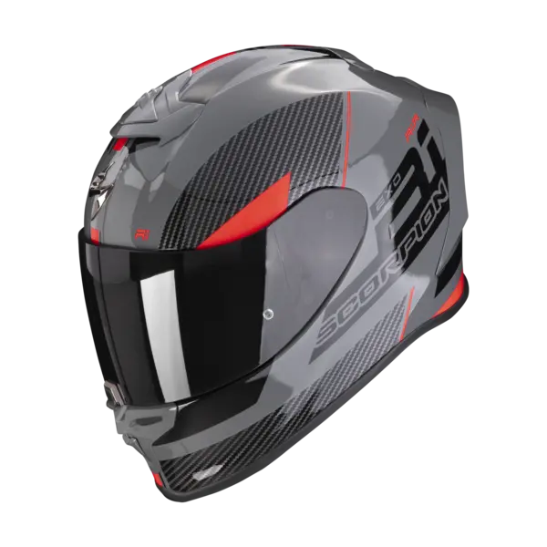 Image of Scorpion Exo-R1 Evo Air Final Grey-Black-Red Full Face Helmet XL