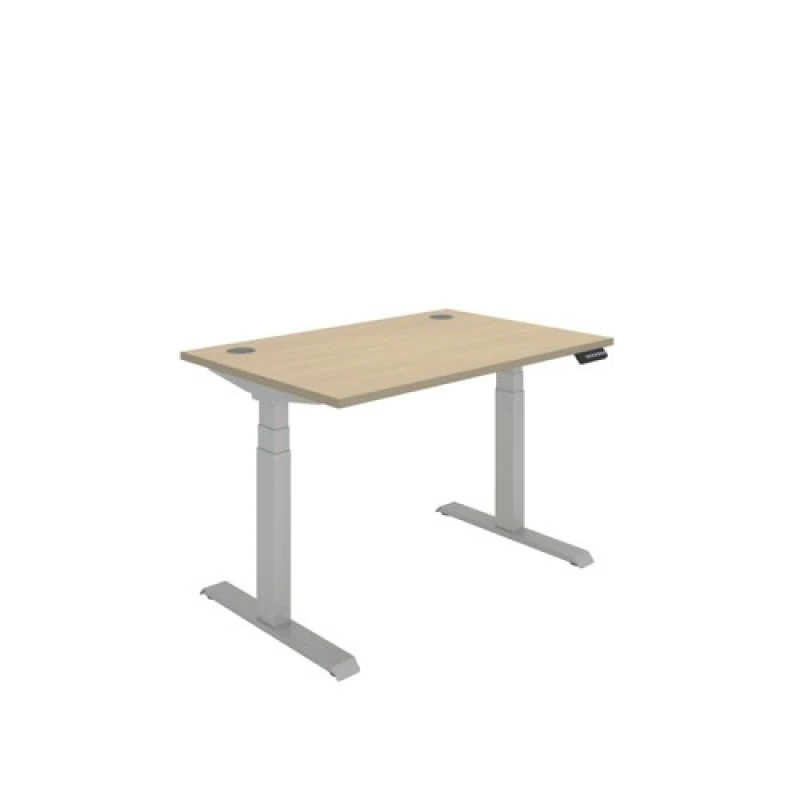 Image of Polaris Dual Motor Sit/Stand Desk 1200x800 Oak/Silver KF800104