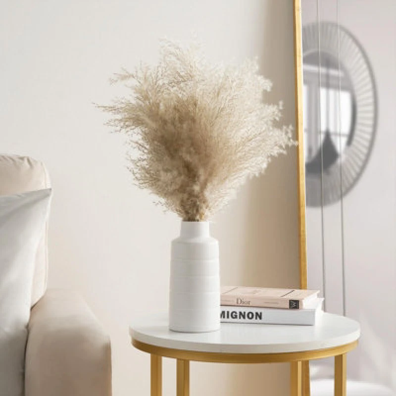 Image of OHS OHS Pampas Grass Faux Fluffy in Vase Artificial Natural Style Plant Decorative Home in Green Green One Size Unisex 5027434196326