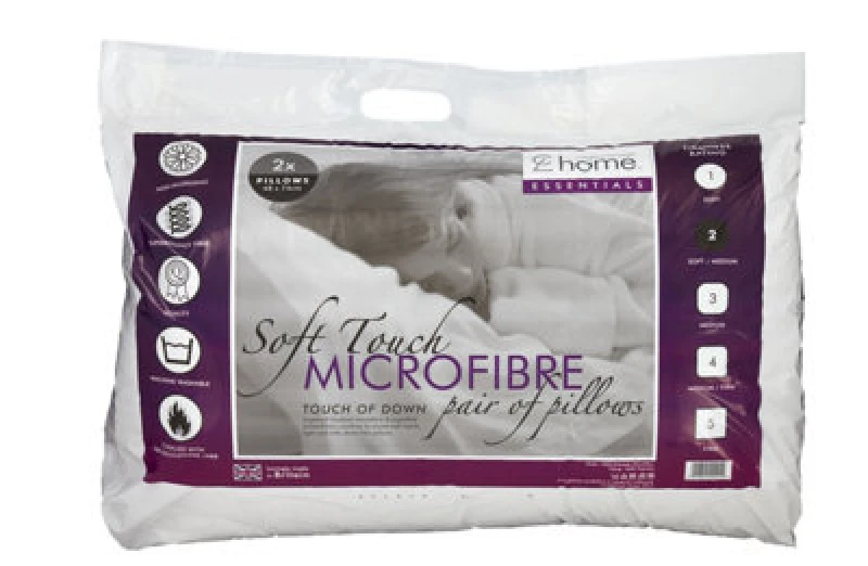 Image of Catherine Lansfield 'Home Essentials' Microfibre Pillow Pair White
