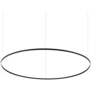 Image of Ideal Lux Oracle Ring Integrated LED Pendant Ceiling Light Black 150cm 3000K