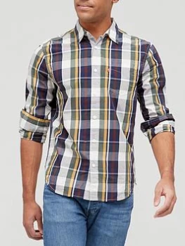 Image of Levis Checked Long Sleeve Shirt - Grey/Navy Size M Men
