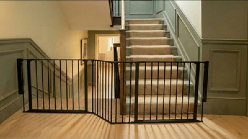 Image of Safetots Two Door Multi Panel Solution For Up And Down Staircases, Black, 174Cm Of Length, Includes 2 Door Opening Panels