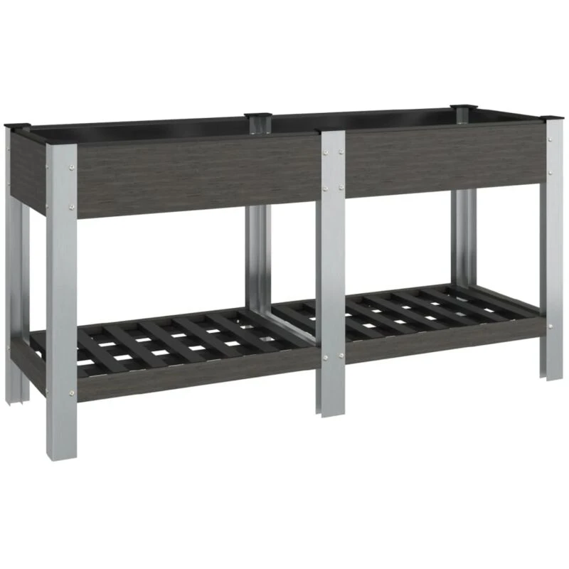 Image of VIDAXL Garden Raised Bed with Shelf Grey 150x50x75cm wpc Vidaxl 362571