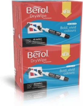 Image of Berol Drywipe Marker Bullet Tip Assorted Pack of 96 1984869