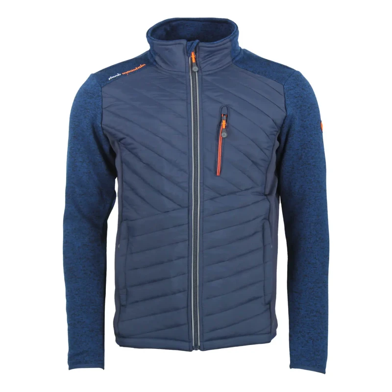 Image of Fleece jacket with quilted panels Peak Mountain Chacha Bleu Male 2XL