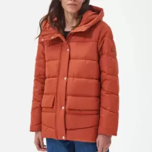 Image of Barbour Womens Bracken Quilted Coat - Spiced Pumpkin - UK 10