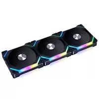 Image of Lian-Li UNI SL120 V2 Addressable RGB Black 120mm Fan Triple Pack with Controller