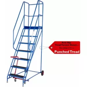Image of 7 Tread Mobile Warehouse Stairs Punched Steps 2.75m EN131 7 blue Safety Ladder