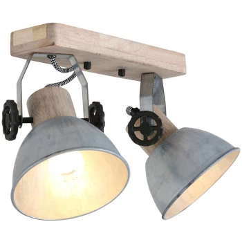Image of Sienna Lighting - Sienna Gearwood Twin Spotlight Industrial, Wood Blank