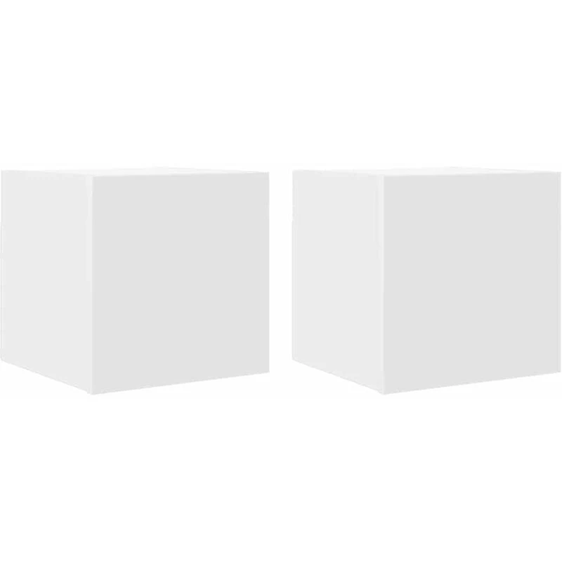 Image of Vidaxl Wall Mounted TV Cabinets 2 Pcs White 30.5X30X30 Cm, White 804482