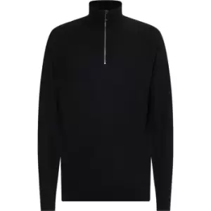 Image of Calvin Klein Superior Wool Quarter Zip - Black