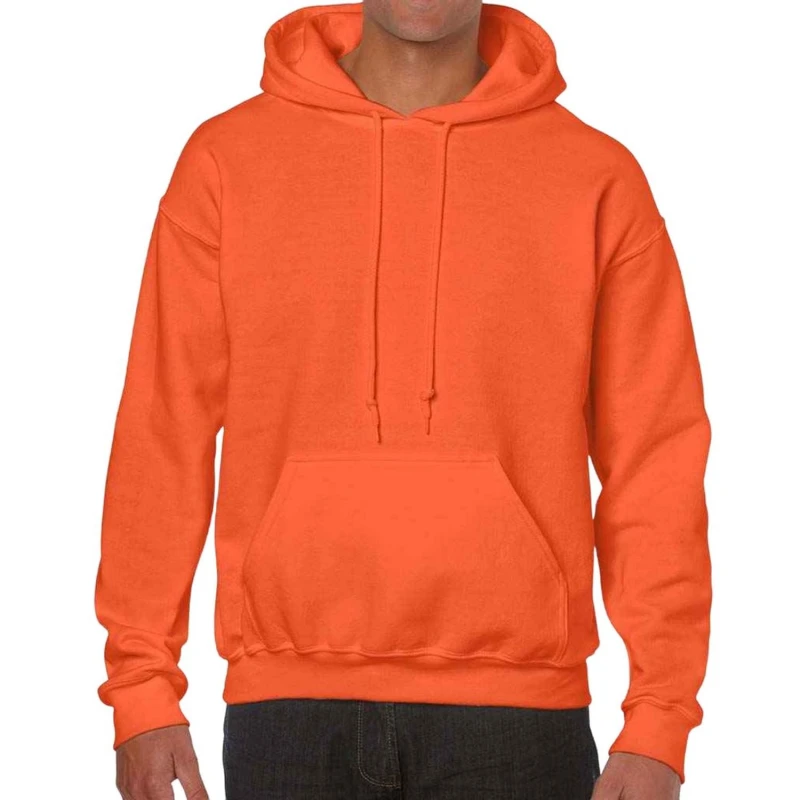 Image of Gildan Mens Plain Pink Hoodie in Orange Size: XL Orange Male XL