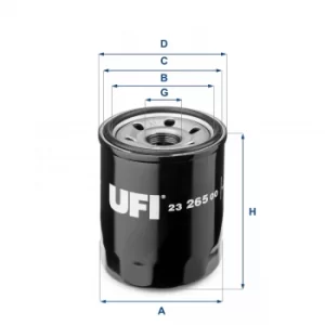 Image of 2326500 UFI Oil Filter Oil Spin-On