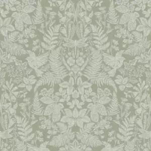 Image of Holden Woodland Stitch Sage Wallpaper