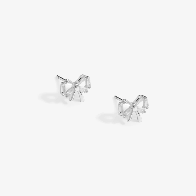 Image of Simply Silver Sterling Silver 925 Cubic Zirconia Bow Studs Jewellery Sets One Size Silver 71587711000