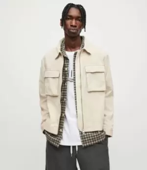 Image of AllSaints Mens Clifton Corduroy Jacket, Pampas White, Size: M