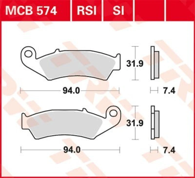 Image of TRW MCB574 Brake pad set Brake Pad Set,disc brake (402)