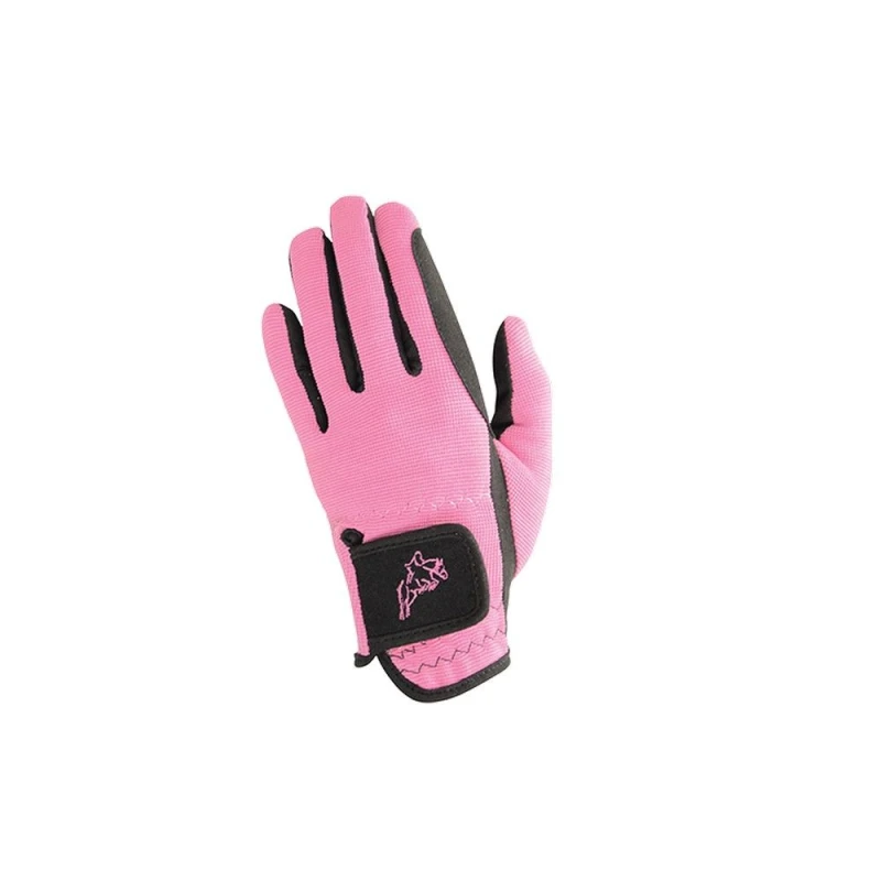 Image of Hy5 Children Every Day Two Tone Riding Gloves in Black Size: Medium Black Unisex M