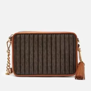 Image of Michael Kors Womens Jet Set Charm Pleat Medium Camera Bag - Brown Acorn