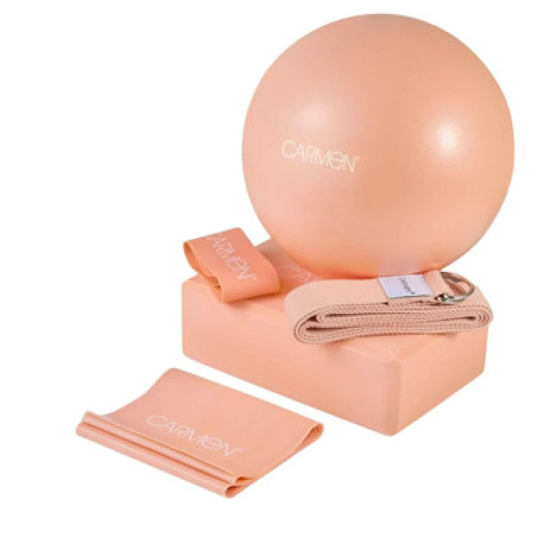 Image of CARMEN 5 Piece Yoga Starter Kit - Peach, Pink 5056784511831