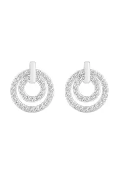 Image of Sterling Silver 925 Cubic Zirconia Forward Facing Open Drop Earrings
