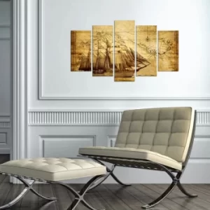 Image of 5MAPMDF-01 Multicolor Decorative MDF Painting (5 Pieces)