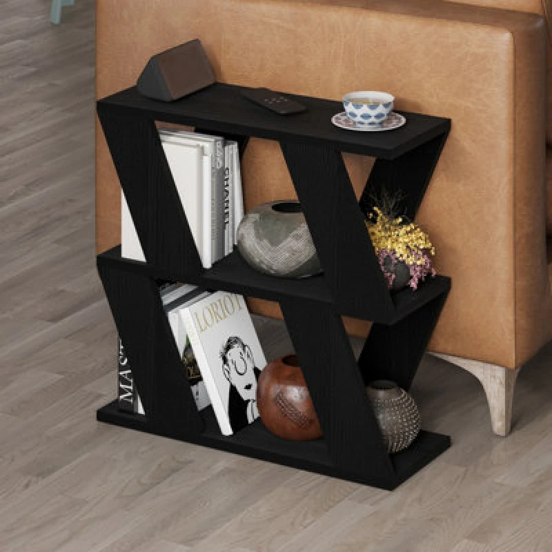 Image of Decortie End Table Modern 21.2X60X55.4Cm Particleboard Black Wood, Black 8683628017401