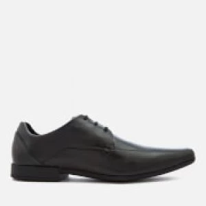 Image of Clarks Mens Glement Over Leather Derby Shoes - Black - UK 11