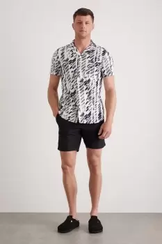 Image of Black Plain Crinkle Swim Short