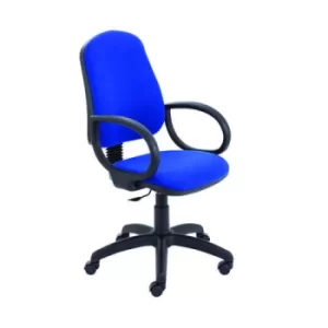 Image of Teme Mid Back Single Lever Chair Fixed Arms Royal Blue KF822745