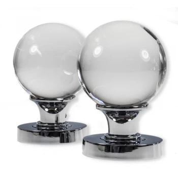 Image of LocksOnline Plain Glass Ball Mortice Door Knob Set with 54mm Rose