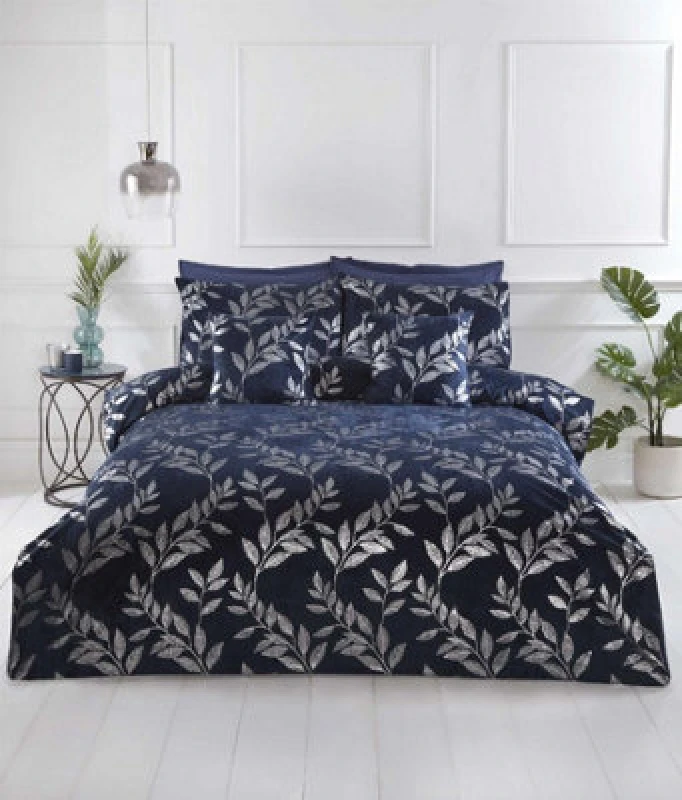 Image of Rapport Home Como Polycotton Duvet Set with Pillowcase Navy