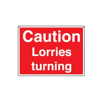 Image of General Construction Lorries Turning Rigid PVC Sign - 600 X 450MM