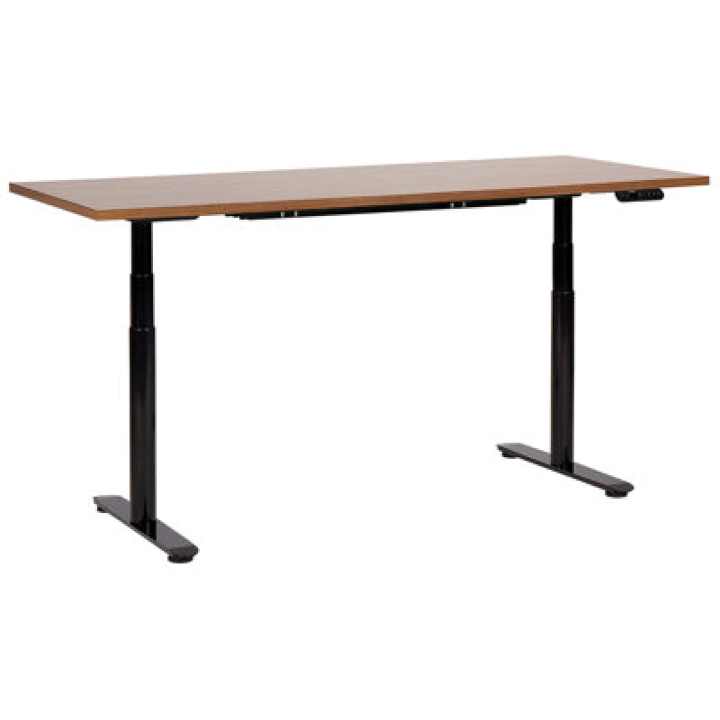 Image of Beliani Electric Adjustable Standing Desk Destinas Brown/ Black 180 Cm 80 Cm