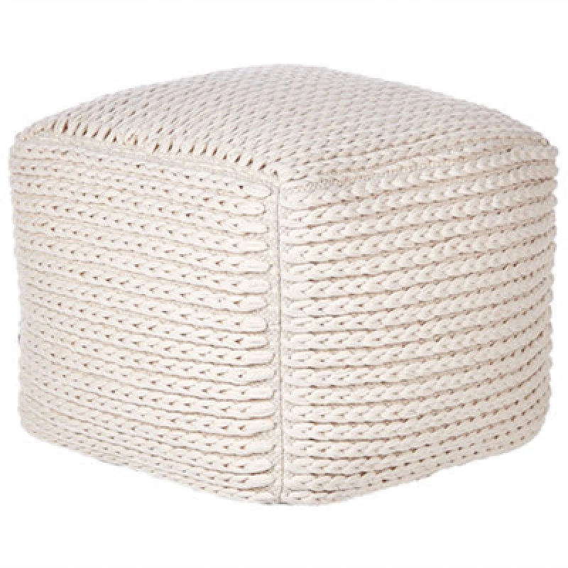 Image of Beliani Pouffe Daman Cotton Light Beige