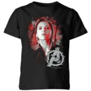 Image of Avengers Endgame Black Widow Brushed Kids T-Shirt - Black - 3-4 Years