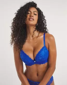 Image of Boux Avenue Mollie Lace Plunge Bra Blue