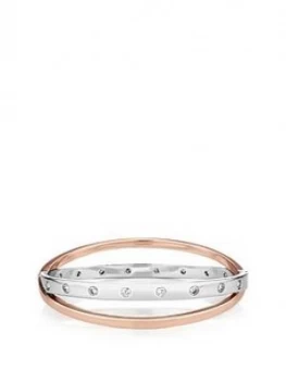Image of Buckley London Silver And Rose Gold Tone Rosa Bangle With Free Gift Bag