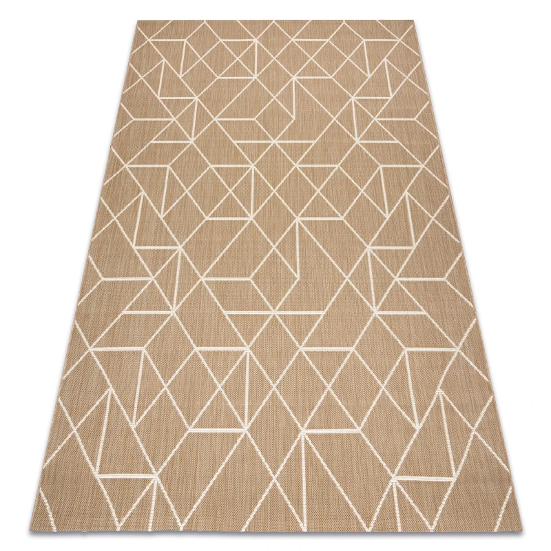 Image of RugsX Carpet Flat 48959265 Geometric Natural Beige String 120X170 Cm