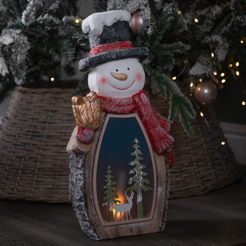 Image of 45cm Light up Christmas Woodsman Frosty Glow Snowman with LEDs
