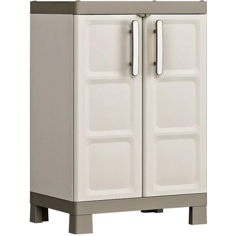 Image of Keter Low Storage Cabinet Excellence Beige and Taupe 97cm Keter 46640