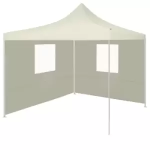Image of Vidaxl Professional Folding Party Tent With 2 Sidewalls 2x2 M Steel Cream