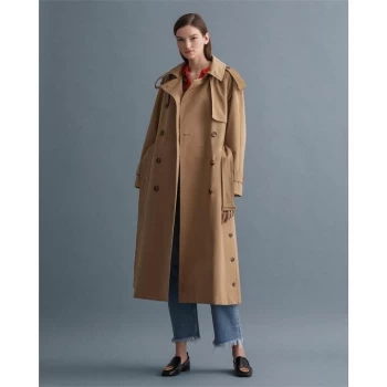 Image of Gant Oversized Trench Coat - Brown