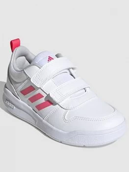 Image of adidas Kids Unisex Tensaur Trainer - White/Pink, Size 10