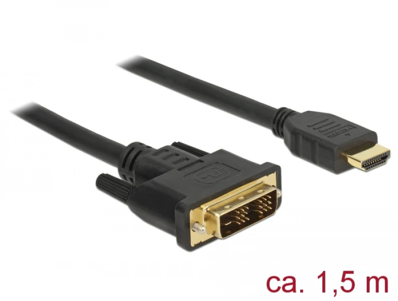 Image of DeLOCK 85583 video cable adapter 1.5 m DVI-D HDMI Type A (Standard) Bl