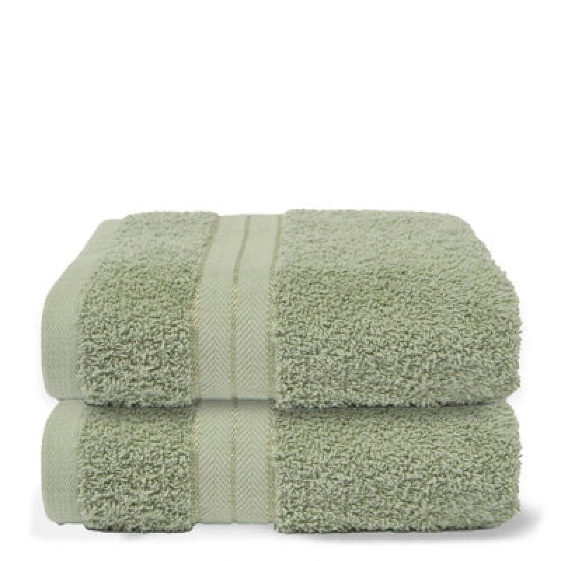Image of OHS OHS 2 Pack of 100% Cotton Bathroom Hand Towel in Pale Green Pale Green Hand Towel Unisex 5027434229123